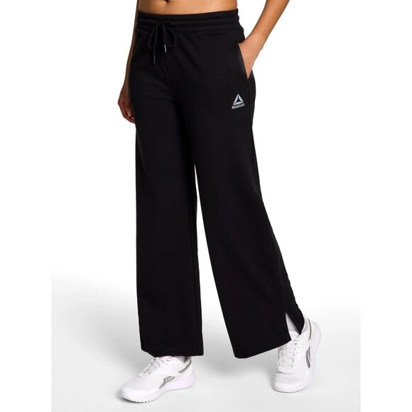 New Women's Black Reebok Studio Wide Leg Sweatpants Size M - Picture 3 of 6
